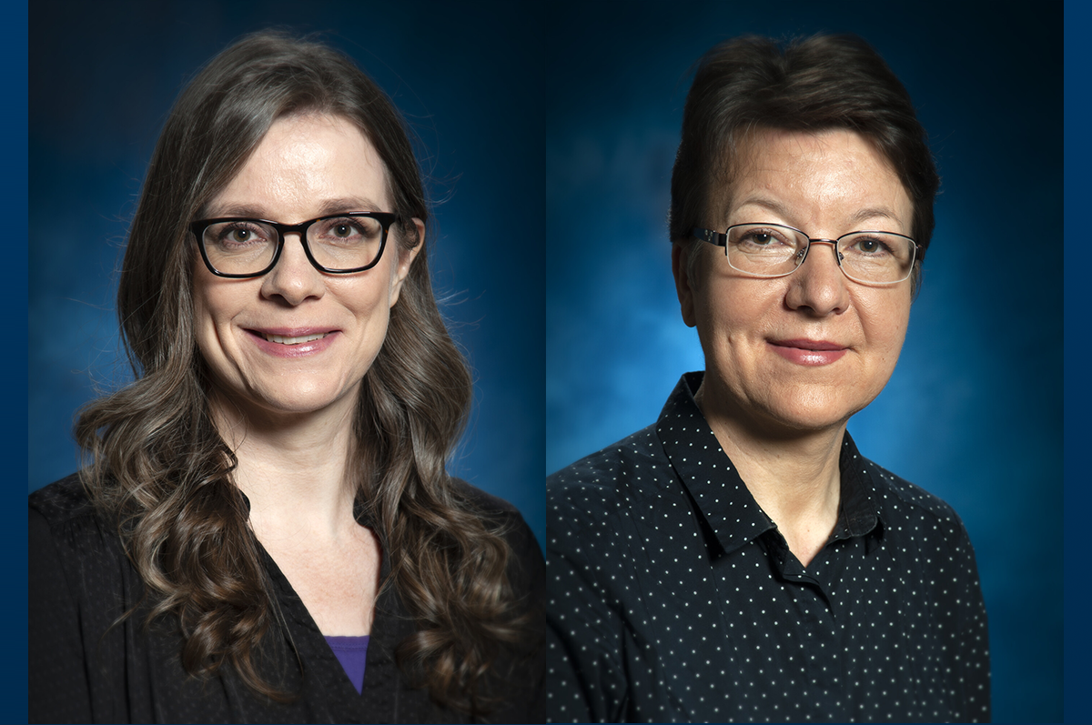 side-by-side portraits of two women